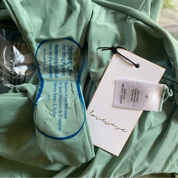 Lovewave Pua Swimsuit Chain Strap one piece bathing sage Revolve NWT $128 Sz M - Picture 11 of 11